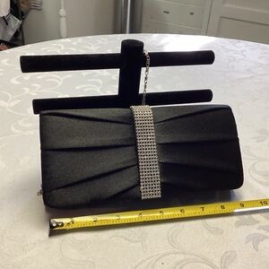 Elegant Black Clutch with Rhinestone Detail